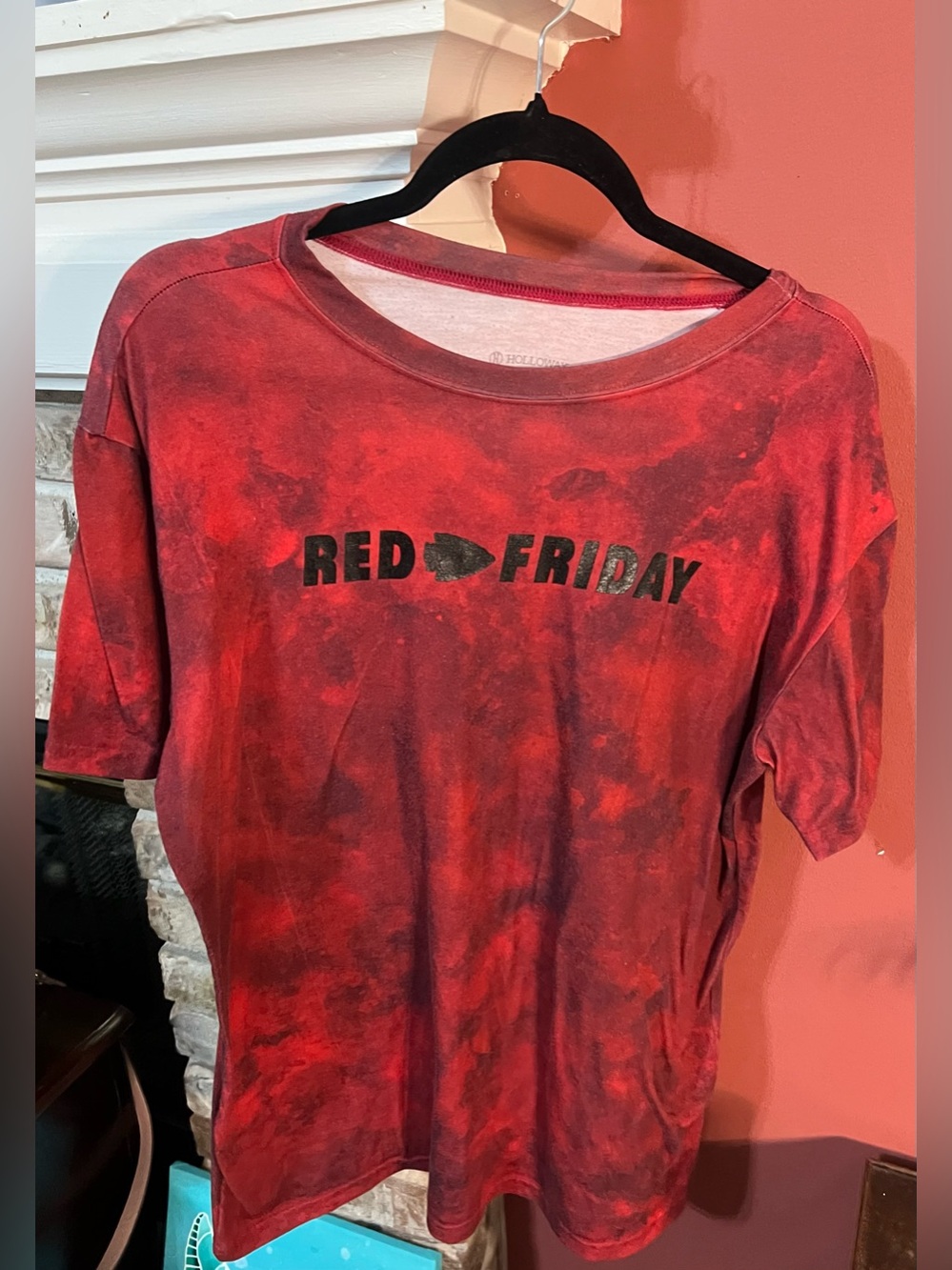 KC Chiefs Red Black Tie-Dye "RED FRIDAY" Short Sleeve Tee